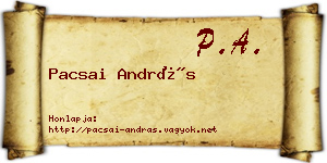 Pacsai András névjegykártya